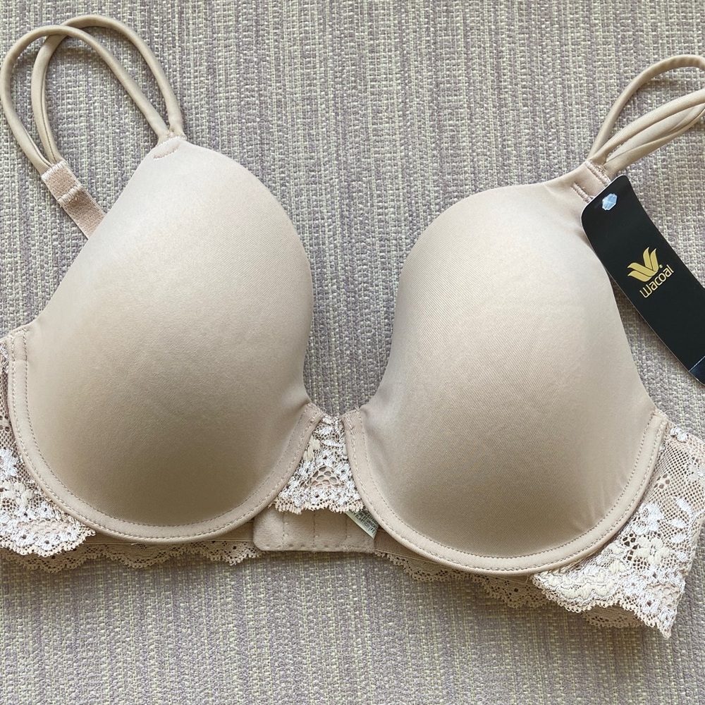 Wacoal Beige Lace-Trim T-Shirt Bra 36C